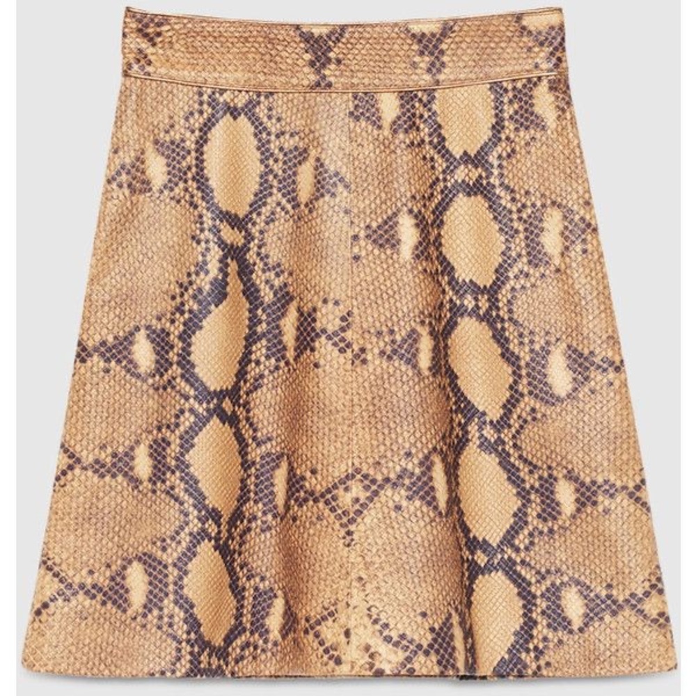 NWT Gucci Python Print Leather SKIRT 40/S - Picture 1 of 8